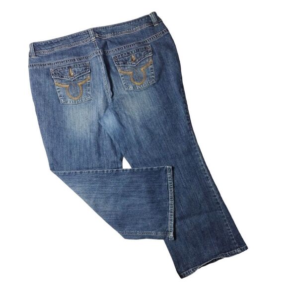 CATO Premium Medium Wash Midrise Bootcut Jeans Plussize 20W Petite - Picture 7 of 12